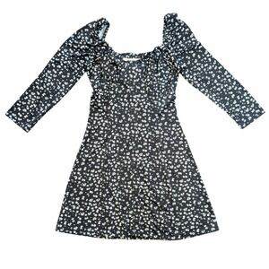 Row A Ditsy Floral‎ Babydoll Dress Mini Sweetheart Neck Romantic Juniors M